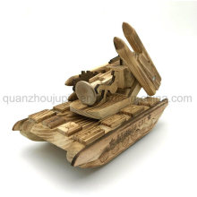 Tanque de carro de mísseis de decoração de brinquedo de madeira de alta qualidade OEM
